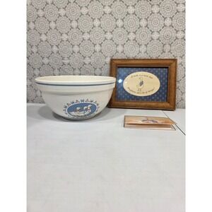 Ribbon Geese Treasure Craft Mixing Bowl Ceramic Farmhouse Goose Pic  Chicken Pad